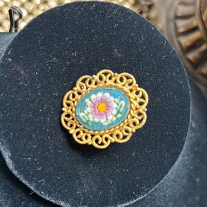 Micro Mosaic Floral Brooch